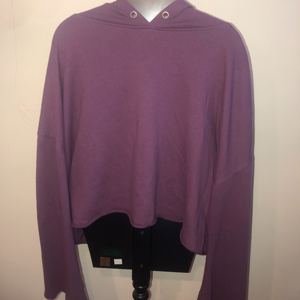 Askya Purple Cropped Hoodie In A Large
